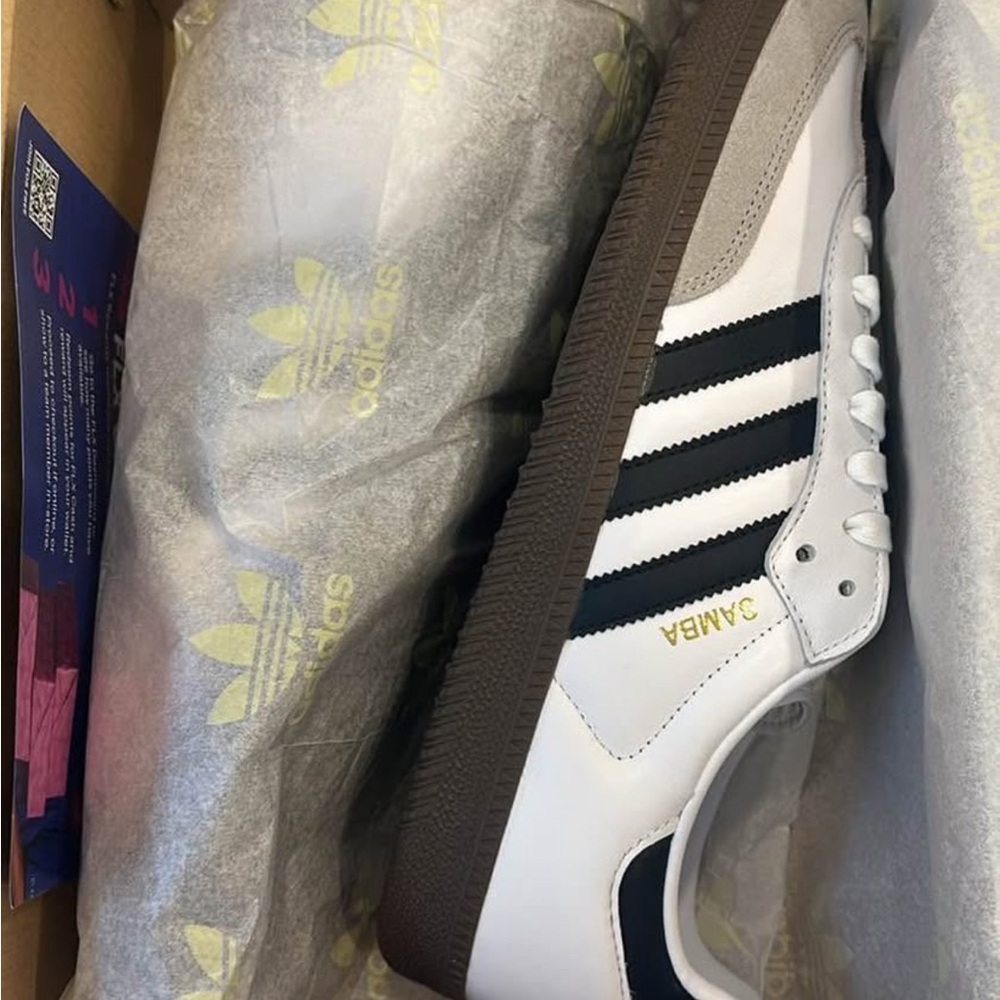 Men’s Adidas Samba White and Black Sneakers
